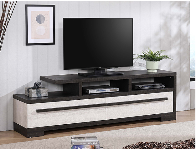 B8162-9 REMINGTON TV STAND CHALK/EBONY