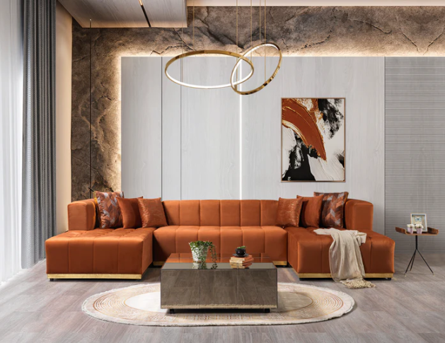 Elisha Orange Double Chaise