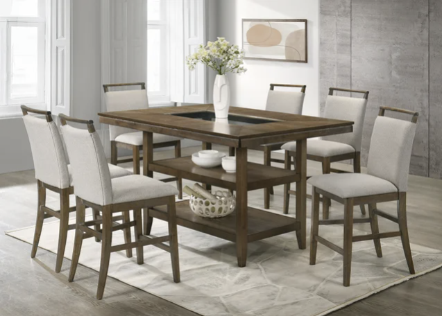 Tommy40 - Counter Height Table & 6 Chairs Set