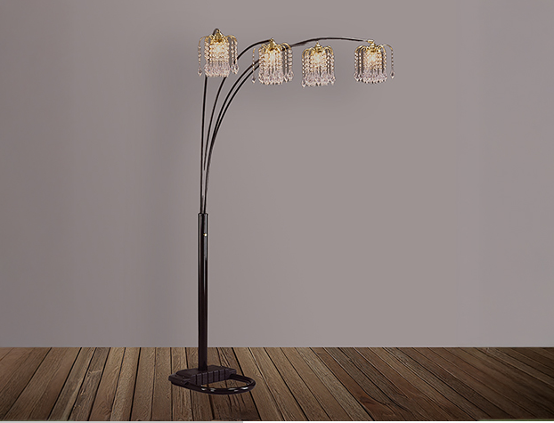 4893BK RAIN DROP ARC LAMP 84"H BLACK