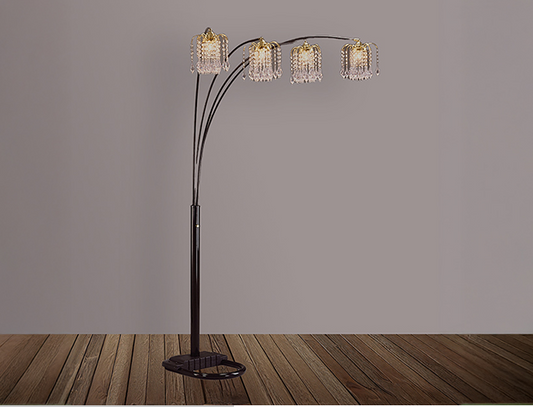 4893BK RAIN DROP ARC LAMP 84"H BLACK