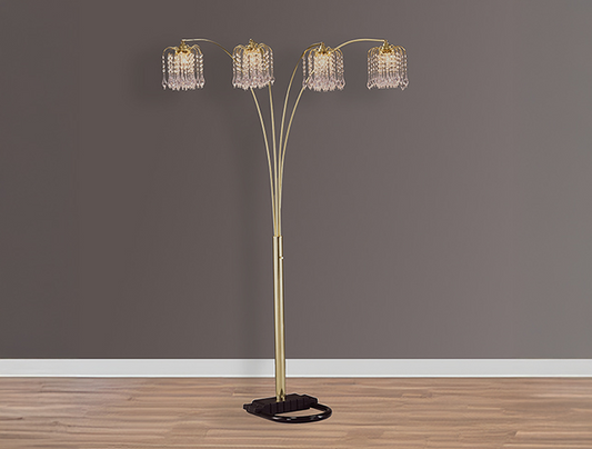 4893G RAIN DROP ARC LAMP 84"H GOLD