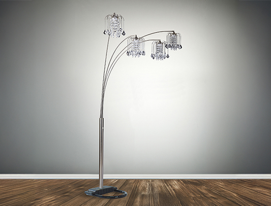 4893PEW RAIN DROP ARC LAMP 84"H PEWTER