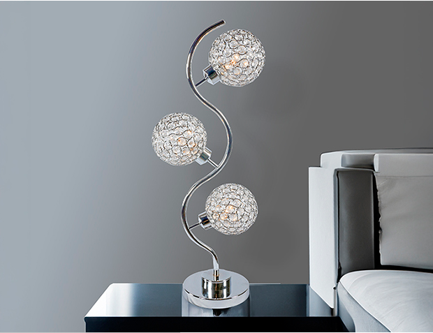6260T CRYSTAL 3 GLOBE TABLE LAMP