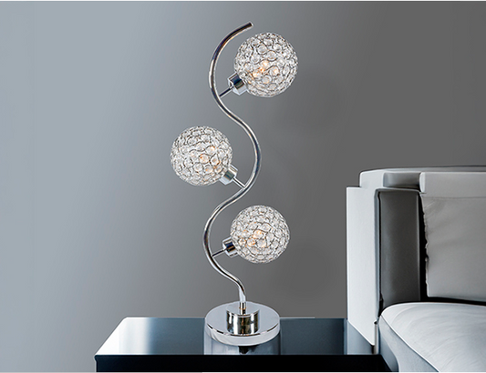 6260T CRYSTAL 3 GLOBE TABLE LAMP