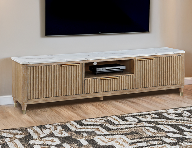 B1450-9 KARA TV STAND-CERUSED NATURAL