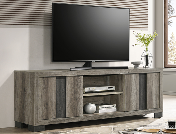 B6830-99 RANGLEY TV STAND-GREY/BROWN