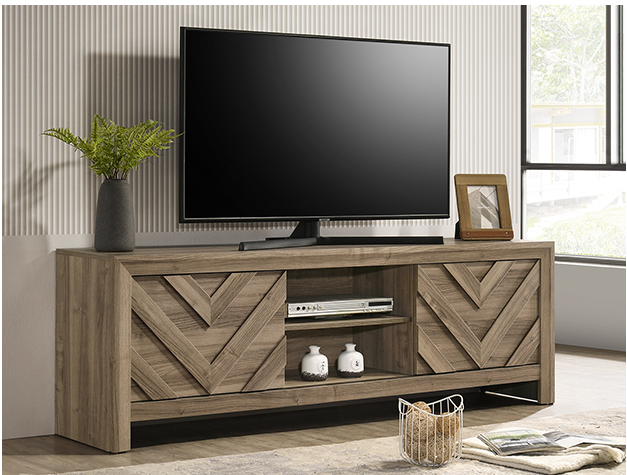 B9332-9 VALOR TV STAND-LIGHT BROWN