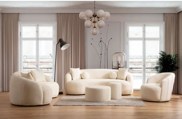 Bonita Ivory Boucle Sofa Set