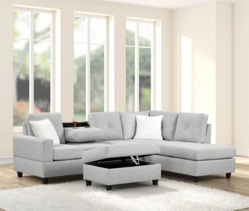 Rocket Gray Reversible Sectional