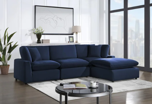 SKY Navy Velvet Modular Sectional