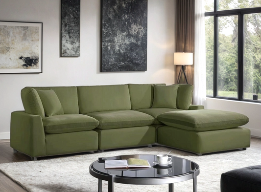 SKY Olive Velvet Modular Sectional