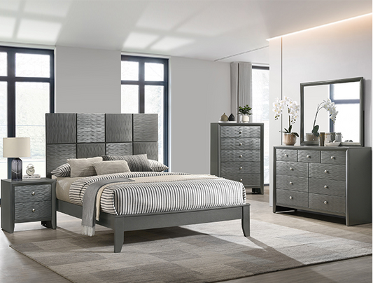 DENKER GUNMETAL BEDROOM - Queen